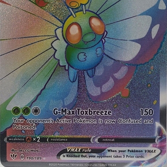 Butterfree VMAX 190/189 Pokemon TCG Darkness Ablaze Holo Secret Rare